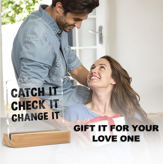 Motivational Mental Health Desk Decor Acrylic Sign, Office Decorations for Work, Inspirational Gifts for Women Men Coworkers Friends, Desk Gadgets for Office Cubicle Shelf Decor Aesthetic