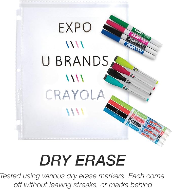 Samsill Sheet Protectors, 5.5x8.5 Inch Page Protectors for 3 Ring Binder, Super Heavy Duty, Secure Top Flap Protector, Letter Size, Top Loading, Acid Free, 50 Pack