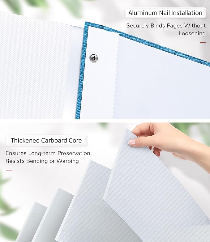 Photo Album Self Adhesive Scrapbook Album for 3x5 4x6 5x7 8x10 Pictures,60 Pages Linen Cover with Display Window DIY Photo Book,Ideal Gifts for Family Travel Wedding Baby