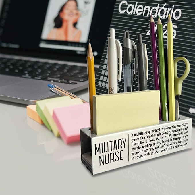 Military Nurse Definition Gifts for Women, Men, Military Nurse Desk Decor Stainless Steel Pen Pencil Holders WCC54