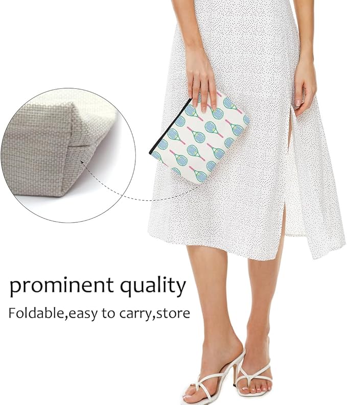 4 PCs Inspirational Makeup Bag, Tennis Accessories Cosmetic Toiletry Bag, Player Graduation Birthday Gifts for Women Girls Tennis Lovers Sister Bridesmaid