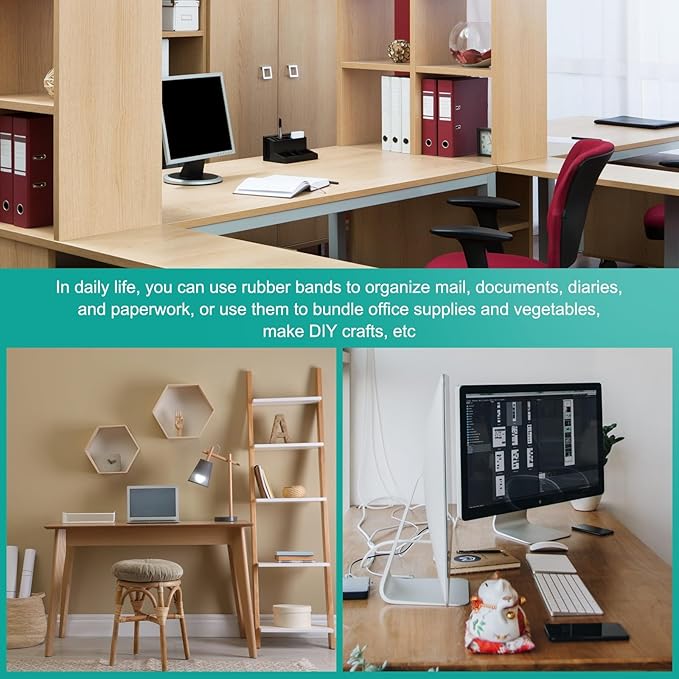 uxcell 180Pcs Rubber Bands, 7.87 x 0.18 Inch Elastic Stretchable Rubber Bands Home Office Supplies for File Folders Little Boxes Securing Trash Can, Yellow