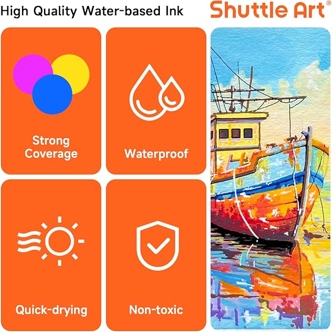 Shuttle Art 80 Colors Dual Tip Acrylic Paint Markers, Brush Tip and Fine Tip Acrylic Paint Pens for Rock Painting, Ceramic, Wood, Canvas, Plastic, Glass, Stone, Calligraphy, Card Making, DIY Crafts