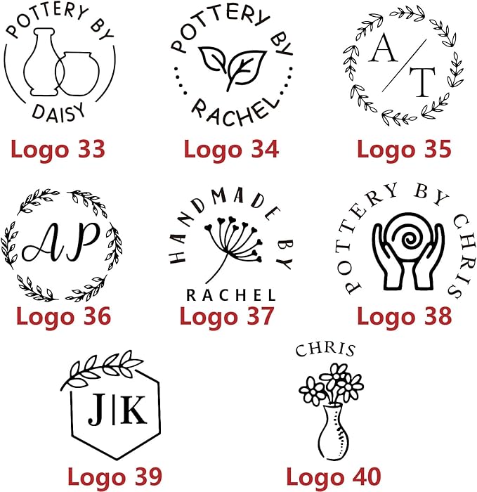 KAINSY Custom Pottery Stamp, Personalized Clay Stamp with Own Design, Create Unique Imprints in Pottery, Handcrafted Potter's Gift, Polymer Clay Tools (3 inch)