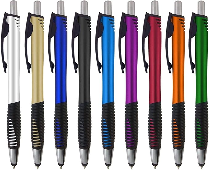 Personalized Pens with Your Custom Logo or Text-250 Pack Bulk-for Businesses, Parties, and Events, 2 in 1 Capacitive Stylus & Ballpoint Pen Compatible with Most Touchscreen Devices, Blue