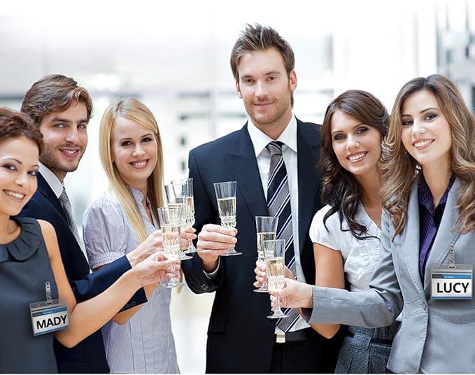 100 Pack Horizontal ID Badge Holder with Clip, Universal Waterproof PVC Transparent Name Tag Holder with Sealed Zipper(2.3 × 3.6 inch)