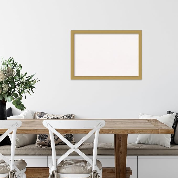 Amanti Art White Cork Board for Wall, 18x26 Vision Board with Gold Frame, Medium Corkboard Office Decor for Home Organization, Casual Corkboard Pinboard to display items for home organization