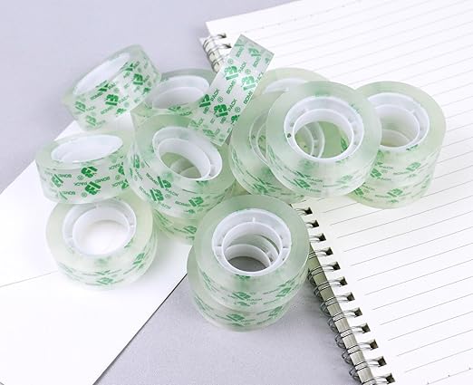 BOMEI PACK 96Rolls Crystal Clear Tape Refills for Dispenser, Bulk Transparent Office Tape for Home and School, 3/4Inch x 1000 inch