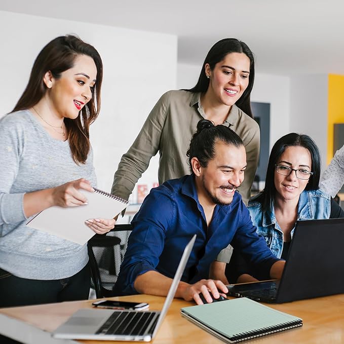 6 Pcs Legal Pad Top Spiral Bound Notebook 70 Sheets Wirebound Notepad Double Sided Ruled Memo Steno Book with Stiff Back Cover for Business(8.5 x 11 Inches,No Holes,Neutral Color)