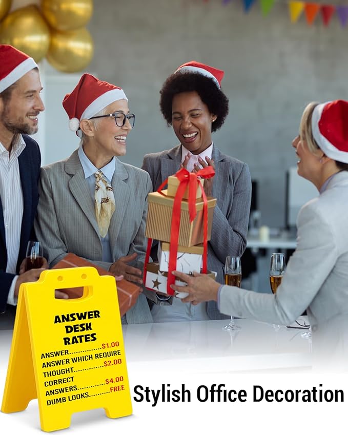 Answer Desk Rates Sign, Funny Office Desk Sign Office Cubicle Decor Fun Gag Gift for Coworker Teammate Boss Leader