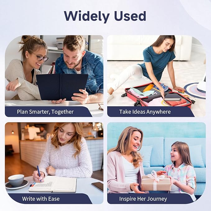 Picoway 2026 Planner A5 400 Pages - Weekly and Monthly Daily Calendar with Thick Paper, One Full Page Per Day Planners from Jan. 2026 - Dec. 2026, Hardcover Notebook ,8.3" x 5.7" (Dark Blue)