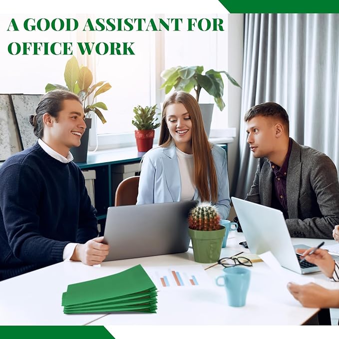 Skyygemm 48 Pcs Classification Folders Letter Size, Back to School Supply for Teacher, Student, 1 Divider Pressboard File Folder Bulk with 2 Fasteners, 3.5 Inch Expanding File Organizer (Dark Green)