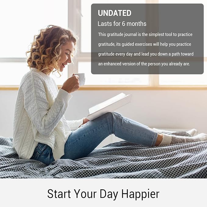 The Gratitude Journal - Inspire Thankfulness, Mindfulness, Positivity, Happiness, Affirmation, Productivity & Self Care - Undated Daily Reflection & Gratitude Journal for Women & Men - Upgraded with