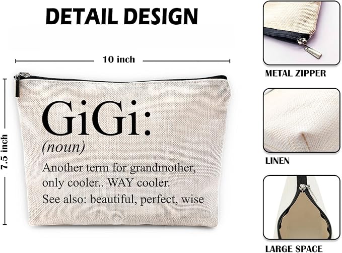 Sufamb Gigi Grandma Makeup Bag - Gigi Gifts for Grandma's Birthday or Mother's Day