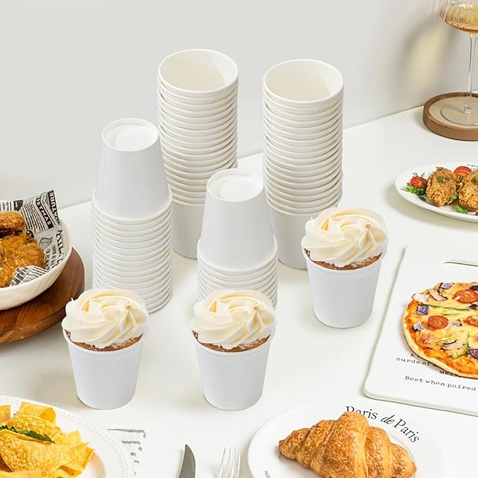 SIUQ 1200 Pack 3 oz Paper Cups, Small Disposable Bathroom Mouthwash Cups, Mini White Paper Espresso Cups 3 Ounce for Parties, Bathroom, Picnics, Travel and Events