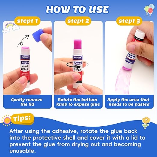 72 Pack Glue Sticks Bulk for Kids, Disappearing Purple Glue Sticks for Classroom and Teacher Supplies.Dries Clear, Non-Toxic, Washable, Back to School Supplies and Classroom Must Haves