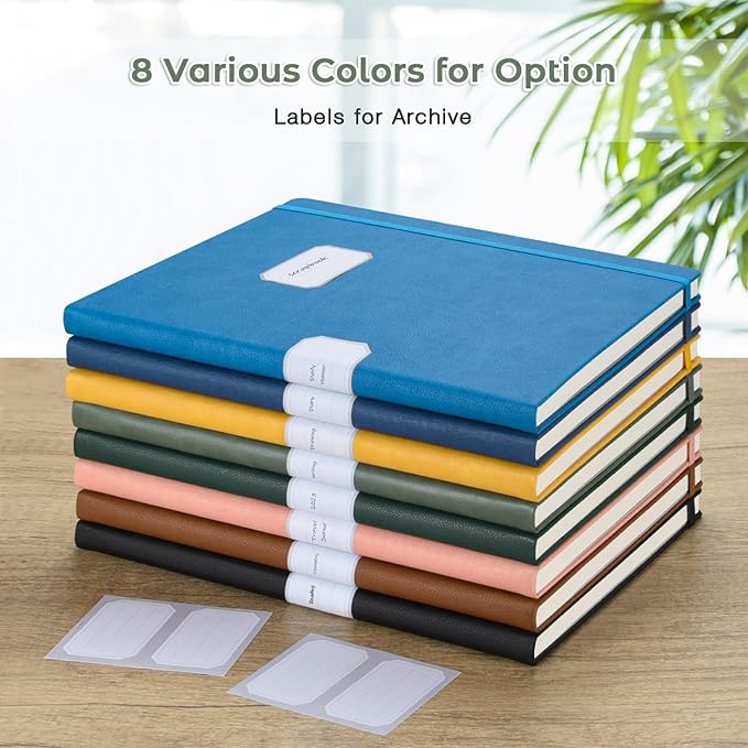 3 Pack College Ruled Notebook, A4 Hardcover Leather Notebook for Work, Lined Notebook Journal for Women, Men, 192 Thick Paper, 8.5" x 11", Large Notebook, Professional Business Notebook, Multicolor