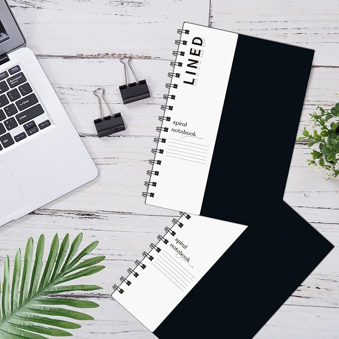 Lined Notebook Spiral Notebook 8.5" x 5.7"-4 Pack A5 Lined Notebook 7mm College Ruled Hardcover Notebook 120 Pages 100 GSM Thick Paper Notebook Hardcover Journal for School, Office,Study and Notes