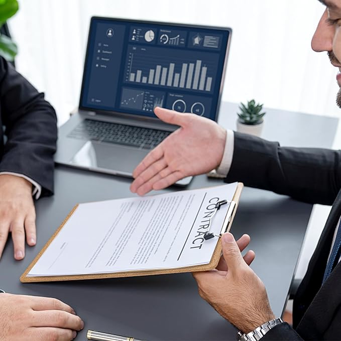 Clipboards, PANDRI 12 Pack Hardboard Office Clipboards, Low Profile Clip, Standard A4 Letter Size, Classroom Supplies, ECO Friendly