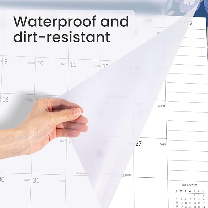 SUNEE Desk Calendar 2025-2026 - 18 Month Calendar Oct 2025 - Mar 2027, 17" x 12" Desktop Calendar with Notes, for Planning, Organizing in Family, School or Office - Colorful Floral 2026 Calendar