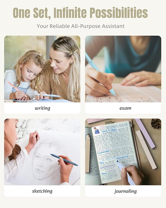 Four Candies 39 PCS Aesthetic School Supplies with Cute Pen Case, 12 Pastel Highlighters, 5 Black Ink Gel Pens, 6 Mechanical Pencils Set for Students Stationary College Essentials (Green)