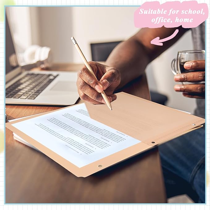 32 Pcs/4 Sets 8 Tab Binder Dividers with Pockets Plastic Tabs Dividers for 3 Ring Binder with Pockets Colorful Sturdy Subject Notebook Divider for Office School Home Business Organizer (Pastel)