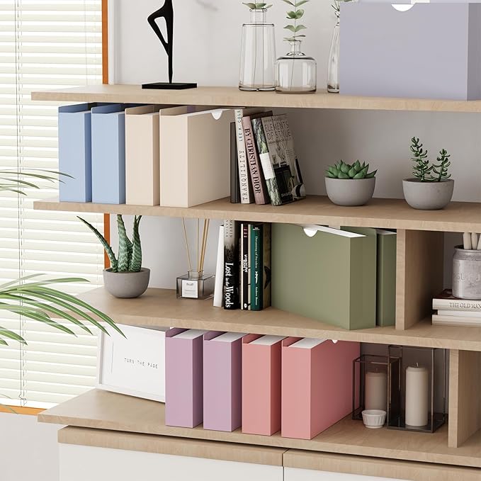 Plastic 3 Inch File Jackets,Legal Size,12 Pack Manilla Pocket Folders,Expandable File Jackets for Document,Heavy Duty Expansion Pocket,Straight Cut Tabs,Poly File Jacket,Pastel Color