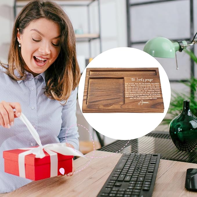 The Lord’s Prayer Sticky Note Holder, Christian Desk Organizer for Religious Social Worker Therapist Counselor Educators Gift for Office Self-Stick Note Pad Holders EDP115