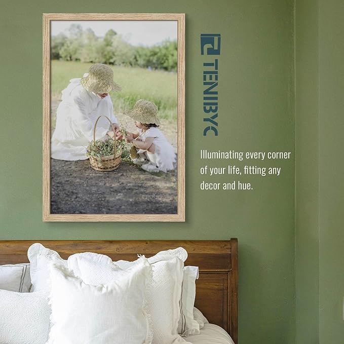 24x36 Oak Wood Frame for Poster - 3 Pack, Natural Solid Wood Picture Frame, Wall Gallery Frame