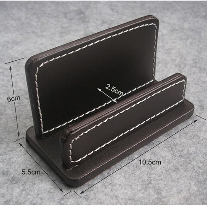 KINGFOM 3PCS/SET Desk Organizer Sets Leatherette Office Accessories Supplies Including Tissue Holder,Pencil Holder and Business Name Cards Stand Brown