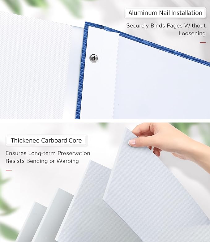 Photo Album Self Adhesive Scrapbook Album for 3x5 4x6 5x7 8x10 Pictures, 60 Pages Linen Cover with Display Window DIY Photo Book,Ideal Gifts for Family Travel Wedding Baby