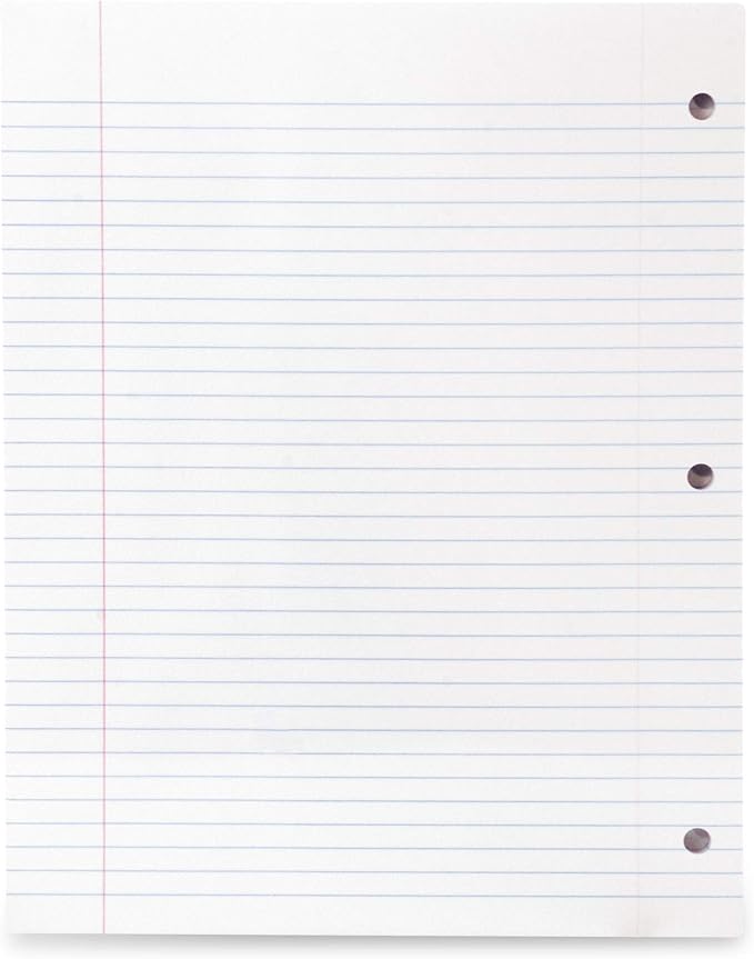 Mintra Office Filler Paper (College Ruled, 2400 Sheets (4-6pks)) - 8.5in x 11in - Filler Paper for Ring Binders