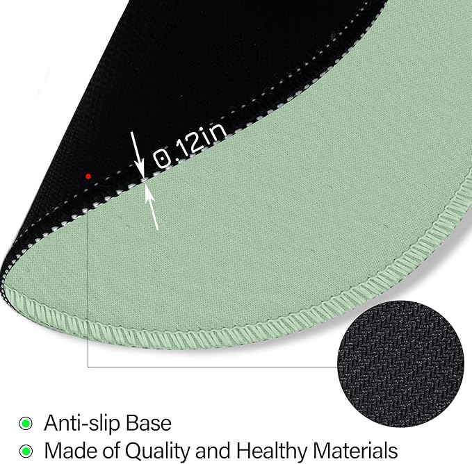 Solid Green Work Mouse Pad, Small Round Mouse Pads for Desk, Mini Travel Mousepad for Wireless Computer Laptop, Office Desk Accessories, 8.6 x 8.6 inch