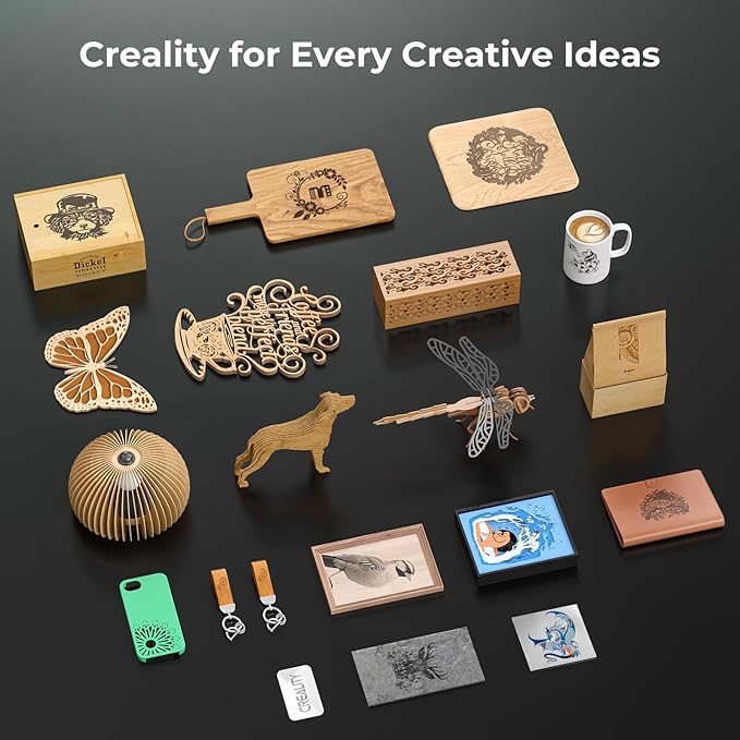 CREALITY FALCON2 22W Laser Engraver Machine with Air Assist, 220W High Accuracy Laser Cutter and Engraver Machine Laser Engraving Machine for Metal and Wood, 25000mm/min Faster Engraving