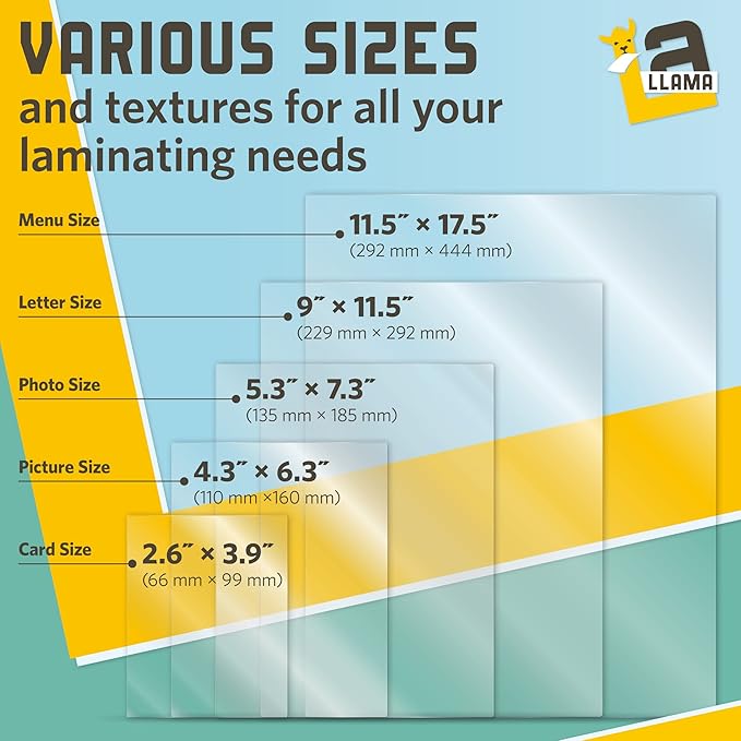 Matte Thermal Laminating Pouches, Matte Finish, 9 x 11.5 Inches, 5 Mil Thickness, 30 Pack, Fitted for Letter Size Laminating Sheets 8.5 x 11