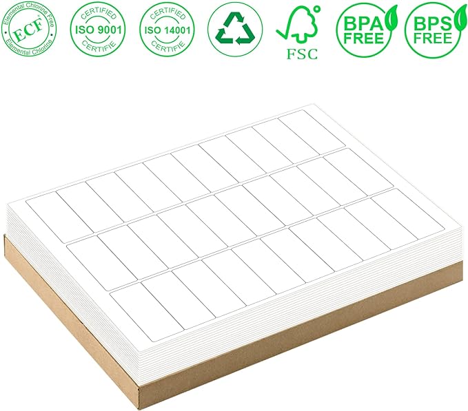 1" x 2-5/8" Address Labels 900 Labels Sticker Paper for Laser/Ink Jet Printer mailing Labels 8.5"×11" White 30 per Sheet