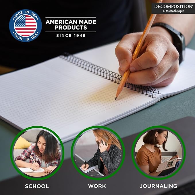 Decomposition Big Sur College Ruled Spiral Notebook - 9.75 x 7.5 Journal with 160 Lined Pages - 100% Recycled Paper - Notebooks for School Supplies, Home & Office - Made in USA