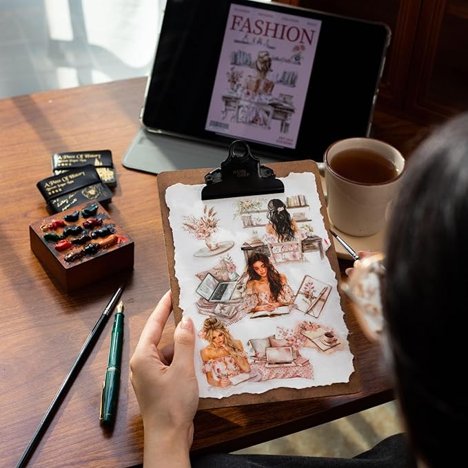 120Pcs Daily Routine PET Stickers, Vintage Scrapbooking & Junk Journal Supplies, Waterproof Planner & Craft Ephemera with Reading, Writing & Floral Designs, with Organizer