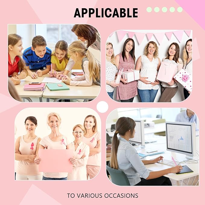 Fulmoon 25 Pcs Ballpoint Pens Bulk Retractable Comfortable Writing Pens Cute Back to School Supplies in Medium Point 1.0 mm for Teacher Student Bridal Shower Baby Shower (Light Pink)