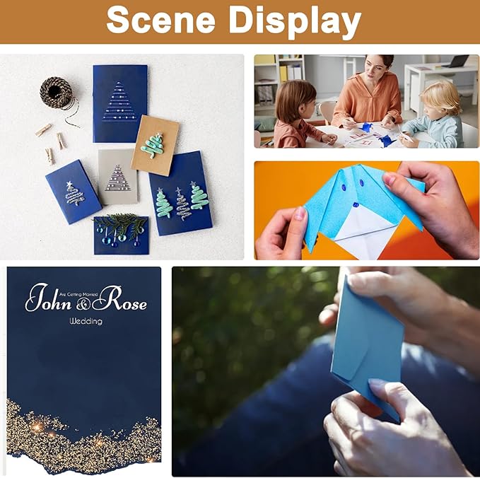 40 Sheets Navy Blue Cardstock 8.5 x 11 Scrapbook Paper, 75lb Heavyweight Blue Card Stock Printer Paper for DIY Card Making, Greeting Cards, School Crafts, Wedding Invitations, Thank You Cards