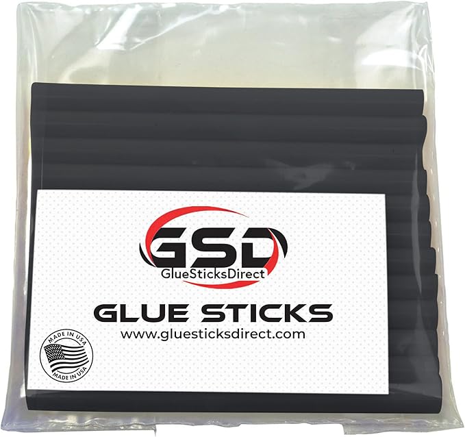 Mini Size Hot Melt Glue Sticks for Glue Gun - Bulk 4in Black Glue Sticks - Great for Art Craft Repairs & Compatible w/Most Glue Guns - 5/16" X 4" (24 Sticks) - Made in USA