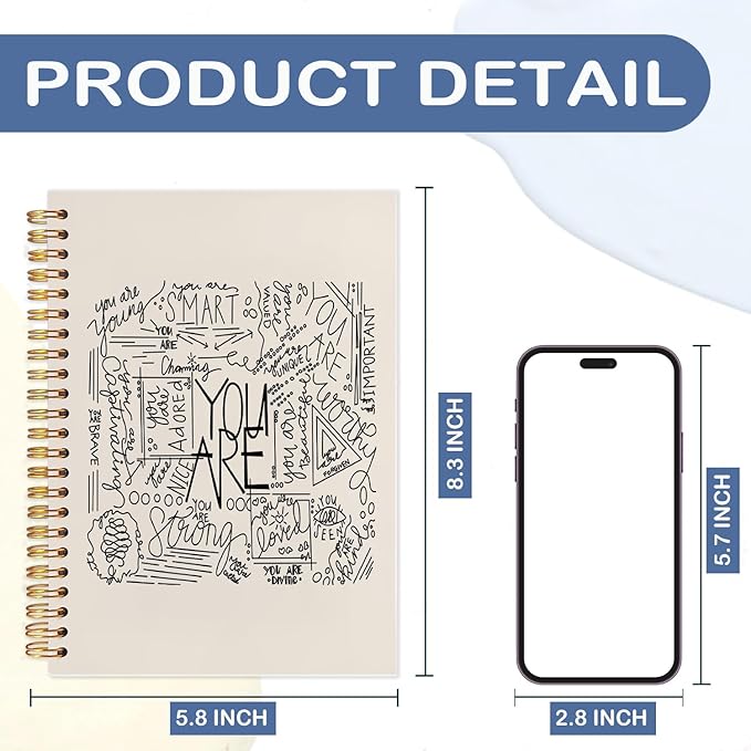 SNNDER You are Inspirational Notebook, Positive Affirmations Journal, Motivational Journals for Women, Graffiti Hardcover Spiral Notebook 5.5x8.3 Inch