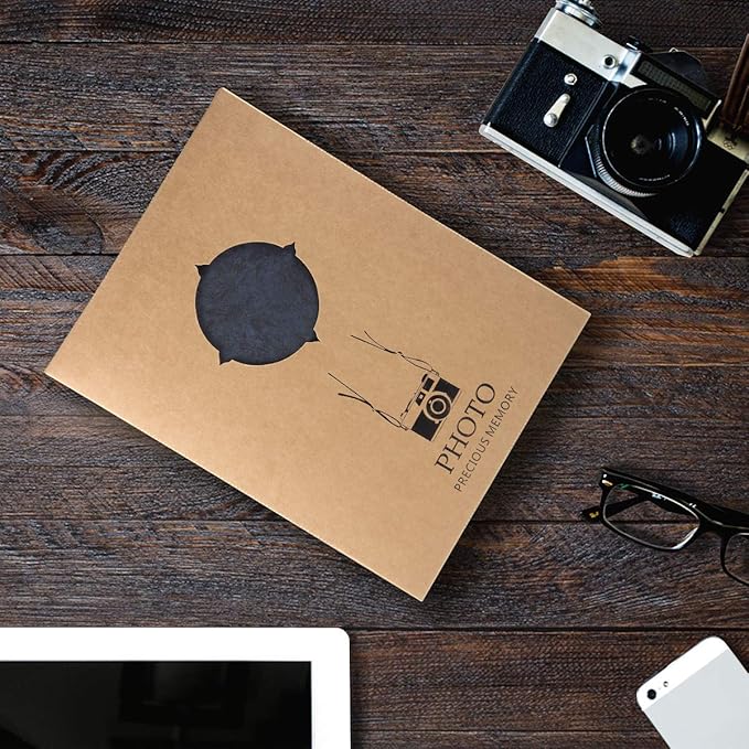 ThxMadam Leather Scrapbook Album 60 Pages Love Memory Photo Book Album 10.82 x 8.07 in,Scrapbooking Supplies Kits for Couples Anniversary Travel Scrapbook Family Scrap Book Blue Large