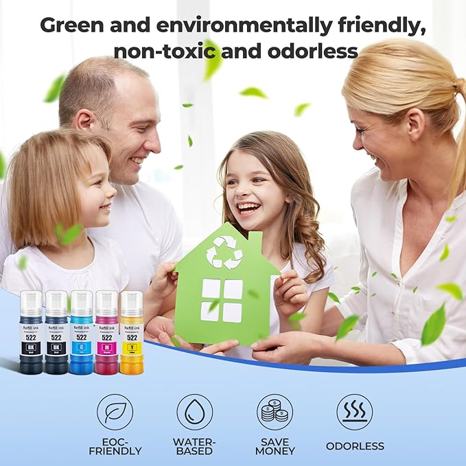 522 Ink Refill Bottles ET-2800 ET-4800 ET-2400 ET-2803 for 522 Ink Bottles Compatible for ET 2800 ET 4800 ET2800 ET 2400 ET4800 ET 2803 ET-2720 ET-4700 ET-4810 ET-2840 Printer (Not Subli)