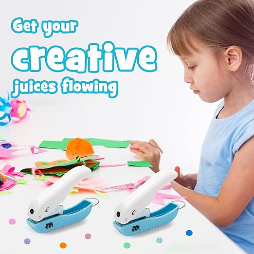 UCEC Single Hole Punch 1/4” Circle Paper Hole Puncher, One Hole Handheld Puncher, A Crafts Easy Punching Small Hole Puncher for Craft Paper Tags Clothing Ticket DIY Scrapbook Tool