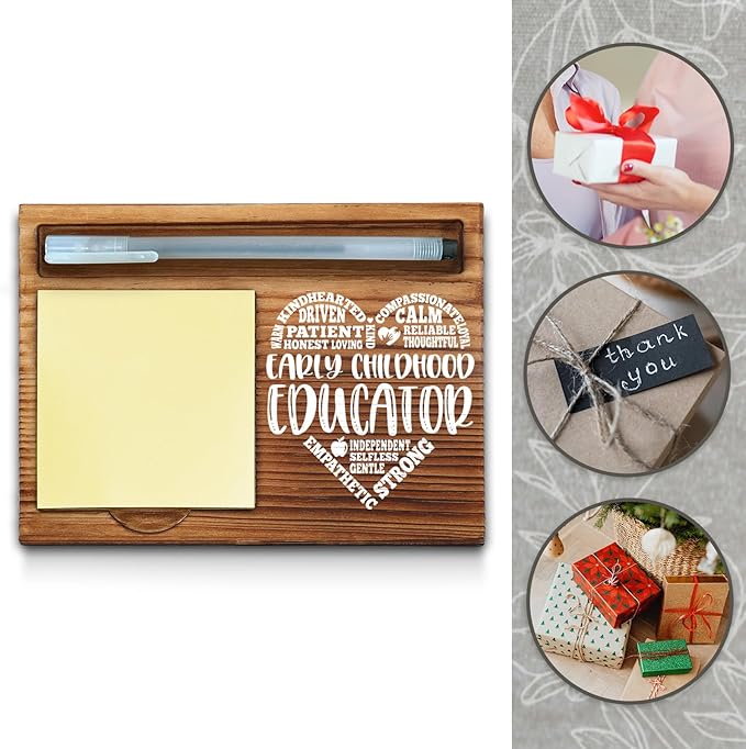 Early Childhood Educator Sticky Note Holder, Early Childhood Educator Office Decor Gifts, Early Childhood Educator Thank You Appreciation Gifts for Women Self-Stick Note Pad Holders WPP23