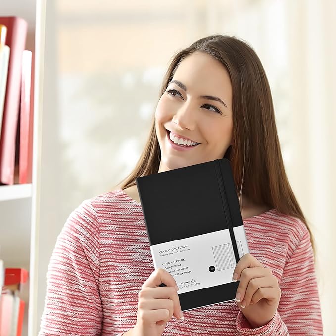 Coopay 48 Pack A5 Journal Notebooks Bulk, 160 Pages, 100GSM Thick Paper, 8.3 x 5.5 inch Hardcover Lined Leather Journals for Writing Office School Business,Bulk Notebook for Work Men Women (Black)