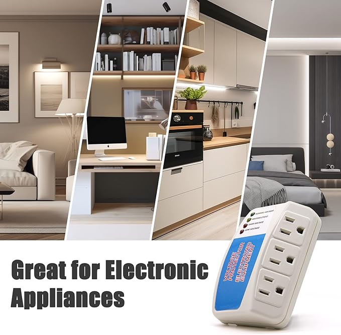 BSEED Surge Protector Power Strip Home Appliance, 3 Outlet Power Surge Protector, Voltage Protector Brownout Surge Refrigerator 1875 Watts, 120V, 15A, 2 Pack