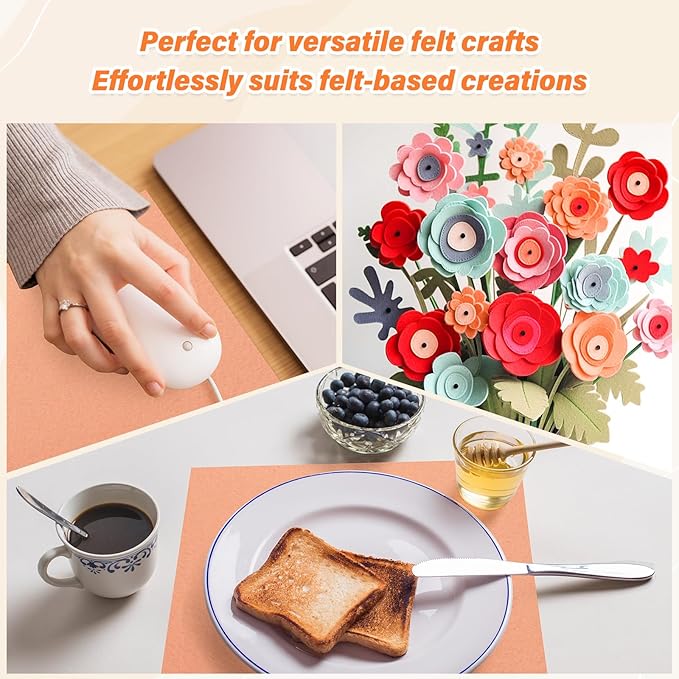 XSEINO 13 Rolls Pink Orange Felt Fabric,8"x35"(20.5x90cm) 1.4mm Thick Soft Felt Fabric Sheet for Crafts,Pink Orange Series Colors Soft Nonwoven Fabric,Fit for Decoration, Sewing, DIY Crafts