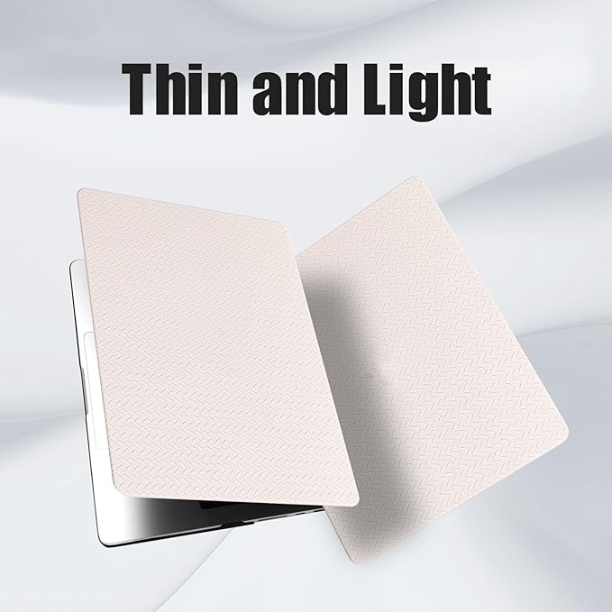 DTangLsm for MacBook Pro 13 inch Case M2 2025 2024 2023 2022-2016 M1 A2338 A2289 A2251 A2159 A1989 A1706 A1708, Woven Fabric Elegant Leather Hard Cover for MacBook Pro 13 M2 Case+Keyboard Skin, Beige